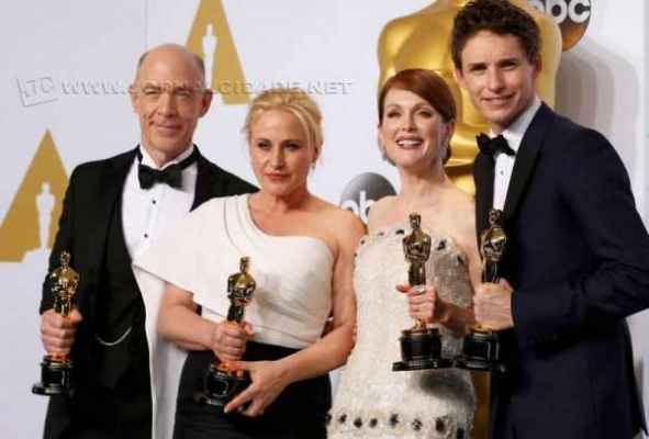 J.K.Simmons, Patricia Arquette, Julianne Moore e Eddie Redmayne: Oscar do homem branco