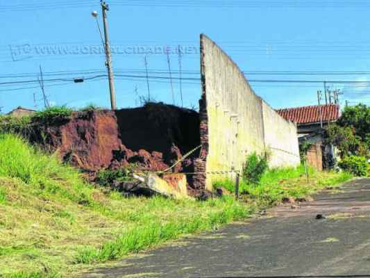 Defesa Civil retorna na região do Wenzel e interdita quarteirão. Motivo é o risco da queda de um muro na Rua 22 no bairro