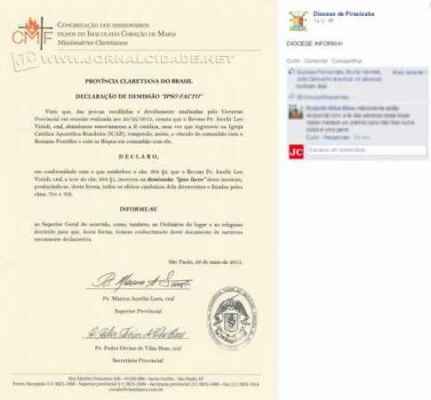 Comunicado foi emitido pela Diocese de Piracicaba via redes sociais nessa terça-feira, 16 de junho (Imagem: reprodução/Facebook)