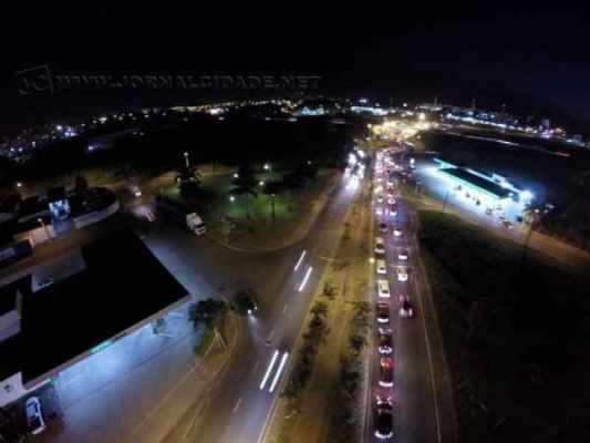 Imagem aérea trânsito de Rio Claro