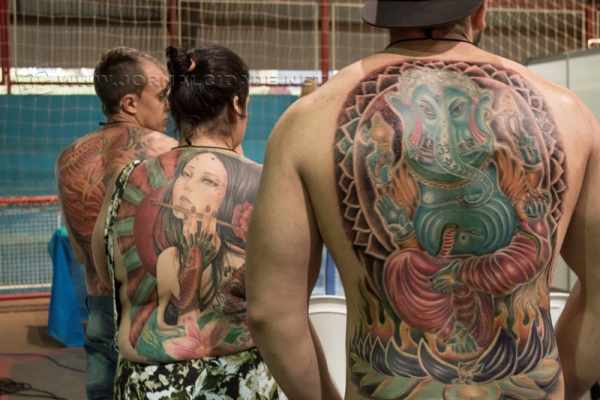 urante o evento acontece premiação das melhores tatuagens