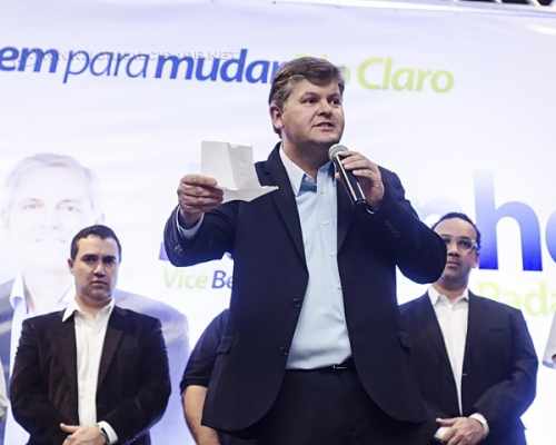 O prefeito eleito de Rio Claro, Juninho da Padaria, do Democratas