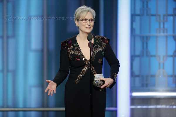 Meryl Streep durante discurso anti-Trump (Foto: Paul Drinkwater/NBC via AP)