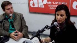 O engenheiro Gabriel Soares e a diretora Paula Violante em entrevista ao Jornal da Manhã