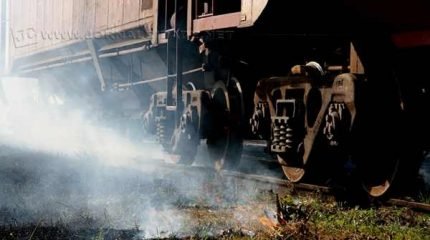 Fogo que atingiu a Estação Ferroviária
