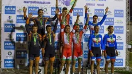 Pódio da Velocidade por Equipe Masculino (Thiago Lemos/CBC)