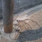 Fios foram derrubados na Avenida 5-A, no Cidade Nova