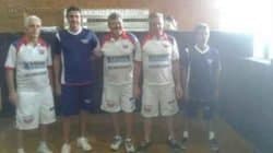 Idário de Godoi (de branco no centro) é grande atração no Circuito Regional 2014 de Bocha (Foto: Divulgação)