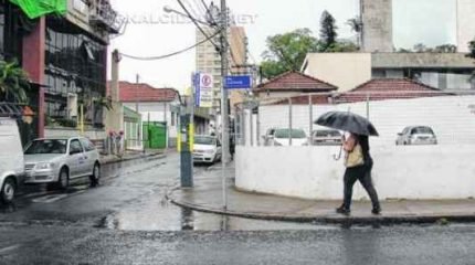 Chuva começou a cair por volta das 15h30 dessa segunda-feira (3) na região central