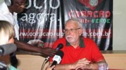 O presidente Adalberto Irineu Borges durante a coletiva de imprensa no Benitão