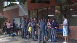 Policiais Militares em operação na rodoviária de Rio Claro