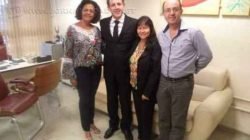 As vereadoras Gislaine Sitolin e Isaura Salles Bortolin e o secretário de governo, Luis Mancini estiveram em São Paulo