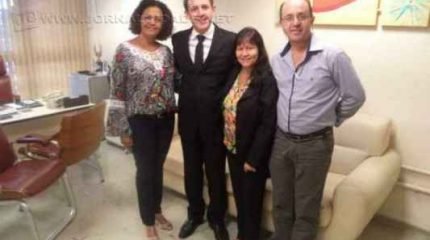 As vereadoras Gislaine Sitolin e Isaura Salles Bortolin e o secretário de governo, Luis Mancini estiveram em São Paulo