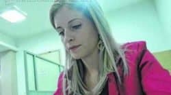 Presidente da UVA, Kaira Guastalli, em entrevista logo depois de reunião com administração