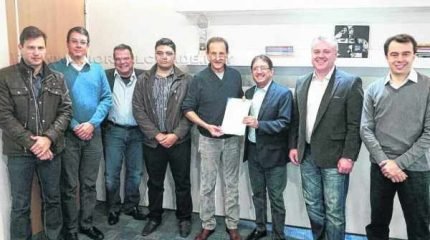 Na foto, da direita para a esquerda: Bruno Caetano, Ivan Hussni, João Zaine, Paulo Skaf, Bruno e Tirso Meirelles