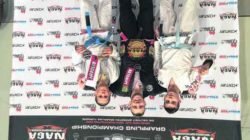 Brassoloto e seus alunos, Rubens e Yuri, na Alemanha