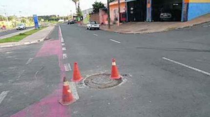 O poço de visita em desnível oferecia riscos