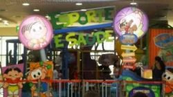 A atração infantil é muito divertida e incentiva a prática de esportes