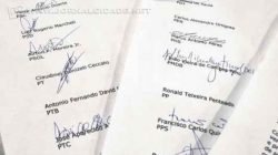 Cópia do manifesto “pela democracia e pelo aumento da representatividade do povo e das entidades organizadas”