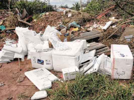 Produto de origem desconhecida é descartado em terreno na região do bairro Vila Paulista