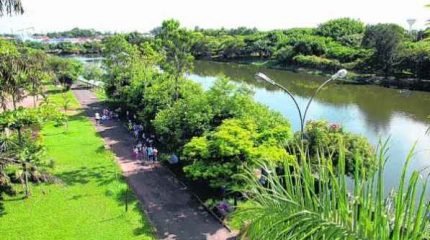 Vista aérea do Lago Azul, onde será realizado o evento