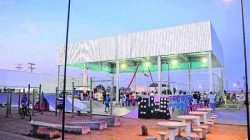 A nova iluminação é feita por holofotes de vapor metálico