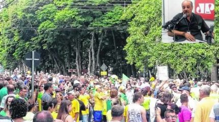 Centenas de pessoas participaram das manifestações anteriores. No detalhe, Luiz Jardim, um dos organizadores do evento