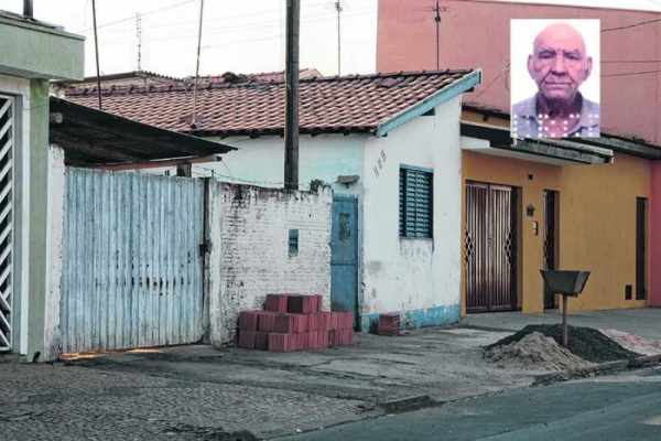 Homem suspeito de matar avô de consideração (foto detalhe) morava com o idoso na Rua M-11, no bairro Cervezão