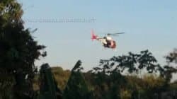 Helicóptero Águia da PM durante buscas por indivíduos na região do Cidade Claret