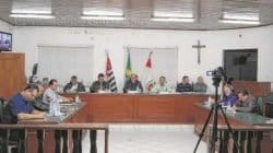 Vereadores durante sessão da Câmara Municipal de Santa Gertrudes do dia 8 de setembro de 2015