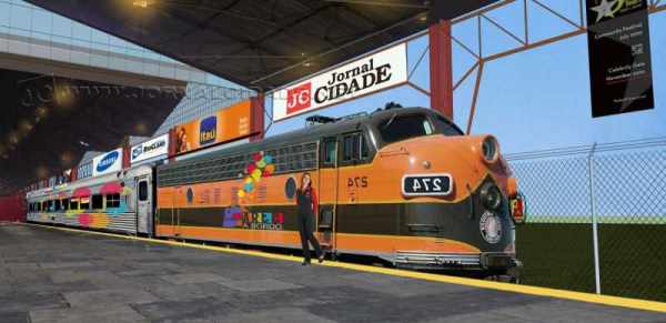 Imagem ilustrativa do projeto “Arte a Bordo”, de Clewerson Saremba, mostra como a composição deverá ficar na antiga Estação Ferroviária de Rio Claro