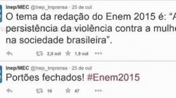 Inep divulgou, minutos depois do fechamento dos portões, tema da redação do Enem 2015