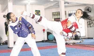 A atleta Luanna Charlene (à esq.) obteve o bronze, enquanto que Paloma Lima (à dir.), o ouro