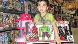Rafael Vital de Melo, 3 anos, pediu um kit de super-heróis, além de uma fantasia de Hulk