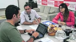 Entrevista com Reinaldo Lopes Moreira contou também com a presença da analista de marketing do shopping Sibelly Paganotti