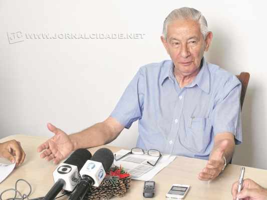 O provedor da Santa Casa de Misericórdia de Rio Claro, José Carlos Cardoso, durante coletiva ontem (26)