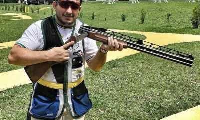 Leonardo Raposo pratica o tiro esportivo há três anos. Abaixo, foto do comunicado recebido