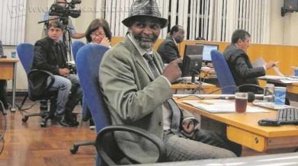 O vereador Sérgio Moracir Calixto (PRP) durante sessão legislativa em Rio Claro