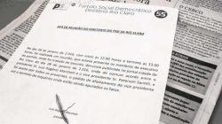 Na imagem, ata enviada pelo diretório do PSD de Rio Claro, após reportagem publicada pelo Jornal Cidade