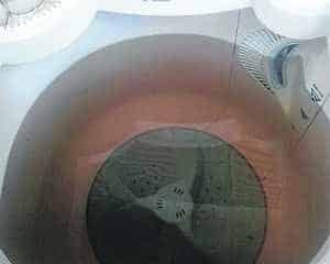 Leitora encaminhou ao JC foto da coloração da água (marrom) na máquina de lavar roupas