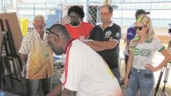 José Arena, Hélio do Carmo, Welson Camargo e Kaira Guastalli durante apuração do Carnaval 2016 no Estádio Municipal