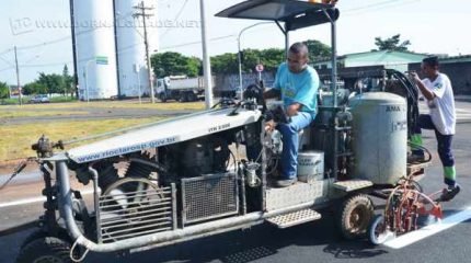 Rotatória na Avenida 80-A com Avenida José Felício Castelano