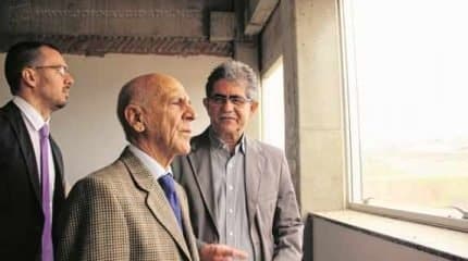 Secretário estadual de Justiça, Aloísio de Toledo César, em visita feita ao novo prédio do Fórum no mês de maio junto com Du Altimari