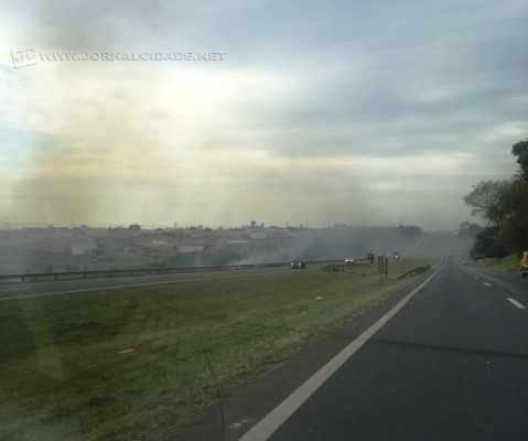 Leitor registrou queimada em rodovia Washington Luís