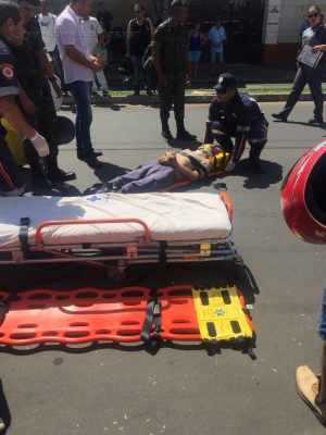 Idoso foi socorrido pela equipe do Samu