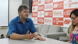 Prefeito eleito Juninho da Padaria (DEM) no auditório do JC. Juninho explicou motivos que levaram sua gestão a desmembrar a Sepladema