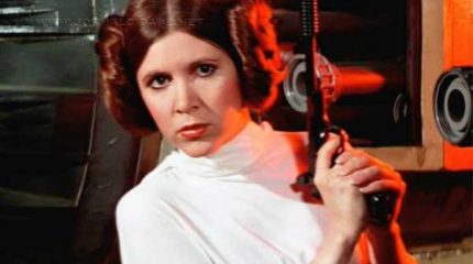 Carrie caracterizada como a Princesa Leia
