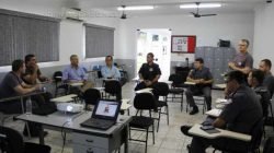 Comandantes da Polícia Militar de Rio Claro em reunião com a Guarda Civil Municipal e a Secretaria de Segurança do município