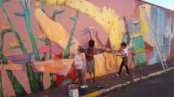 Oficina de graffiti foi realizada com sucesso em bairros da cidade de Santa Gertrudes. Na foto, obra de Fernando Pimentel