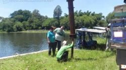 Réptil foi encontrado em uma tubulação na represa de Cascalho